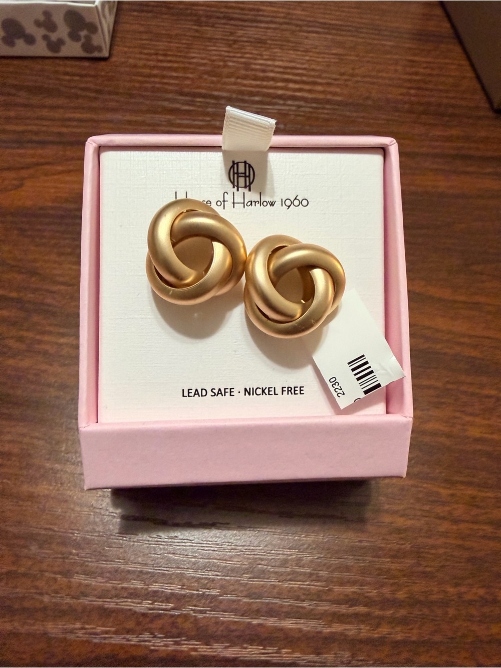 House of Harlow 1960 Matte Gold Twisted Knot Stud Earrings